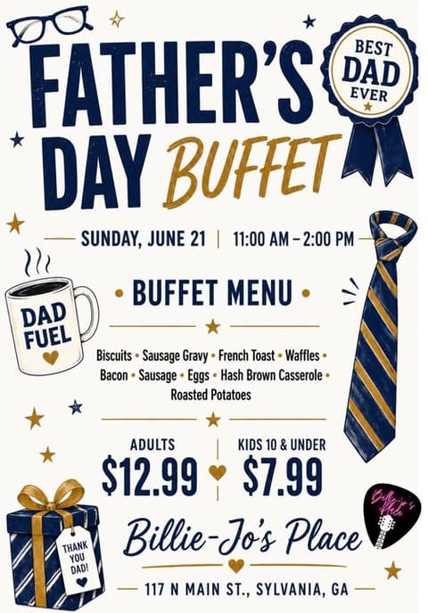 Father's Day Buffet at Billie-Jo's Place